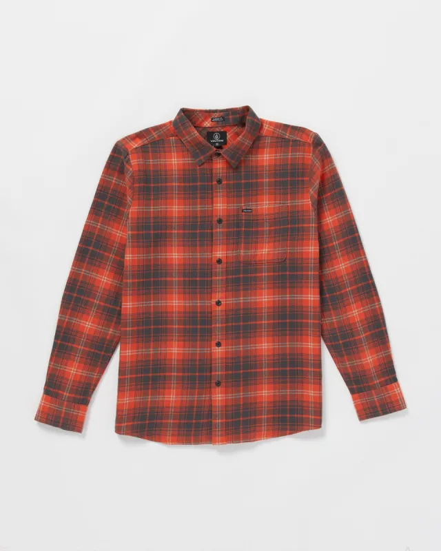 Caden Plaid Long Sleeve Shirt - Bright Red sold by Volcom