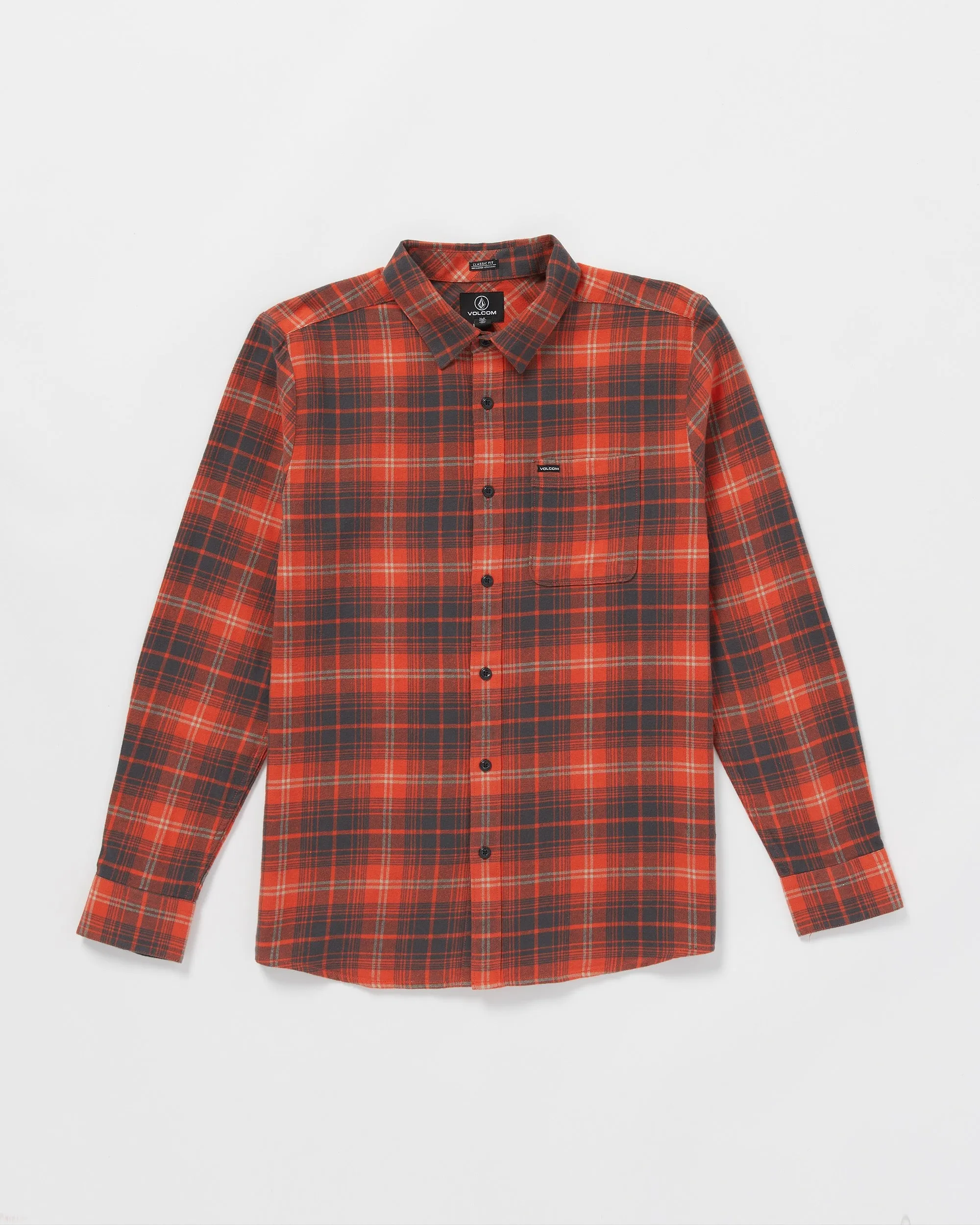 Caden Plaid Long Sleeve Shirt - Bright Red sold by Volcom