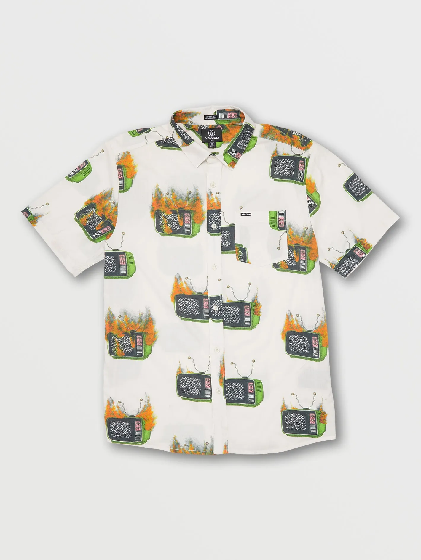 Featured Artist Justin Hager Woven Short Sleeve Shirt - Whitecap Grey sold by Volcom product image thumbnail 2