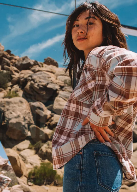 Plaid To Meet You Long Sleeve Flannel - Blue Fog made by Volcom