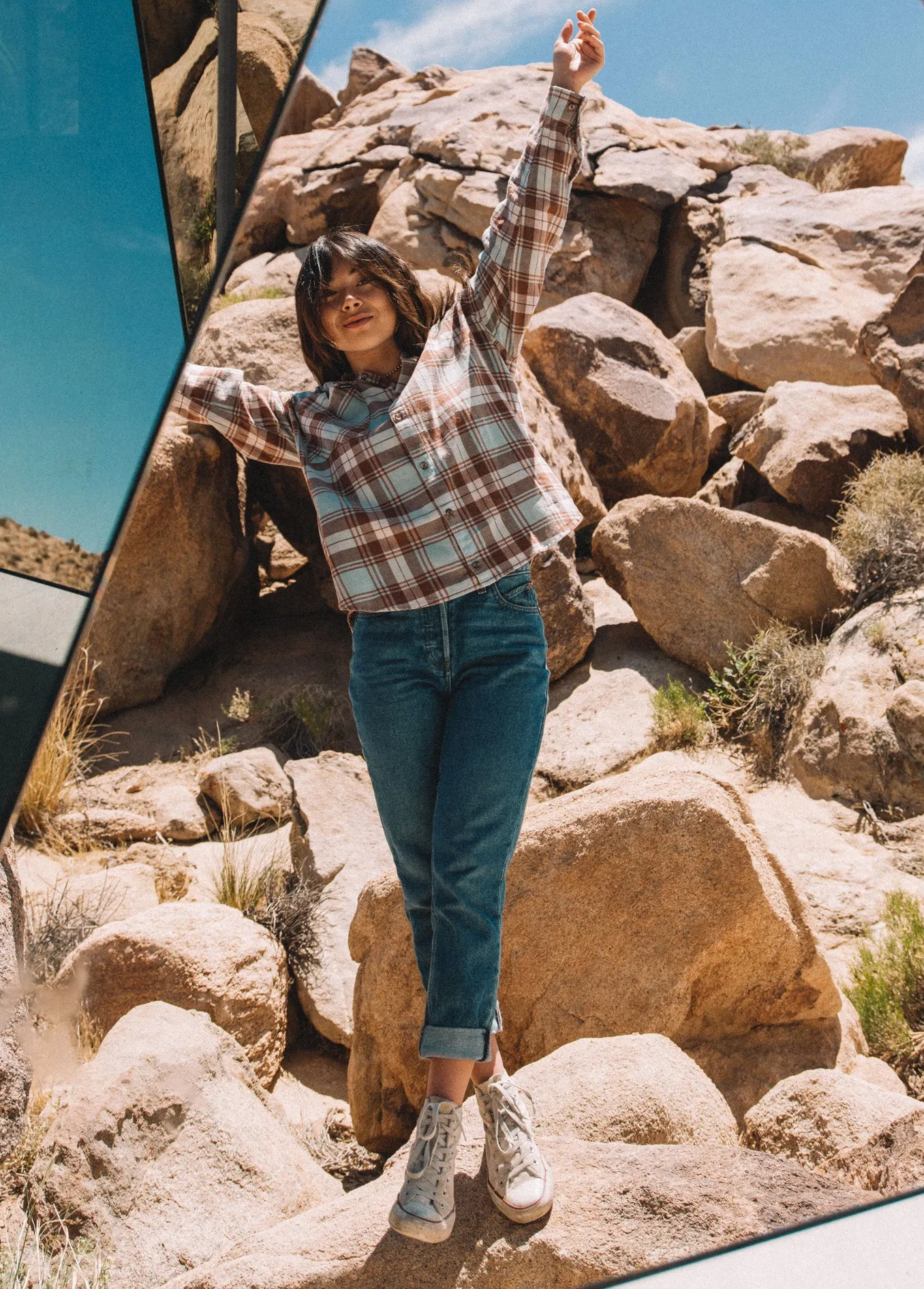 Plaid To Meet You Long Sleeve Flannel - Blue Fog sold by Volcom product image thumbnail 2