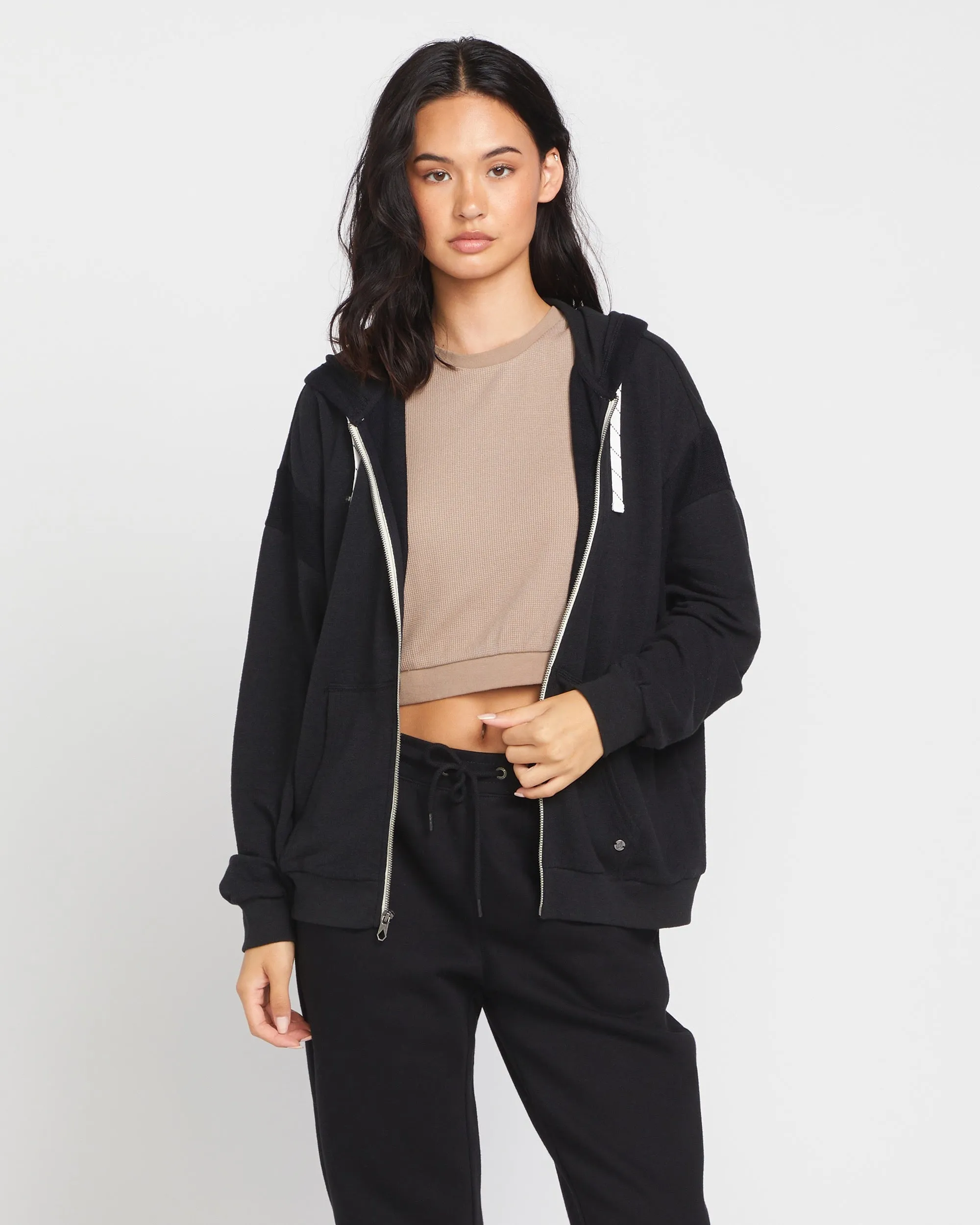 Lived in Lounge Frenchie Zip Hoodie - Black sold by Volcom