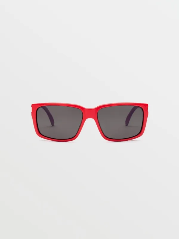 Stoneage Sunglasses - Gloss Red/Gray Polar sold by Volcom