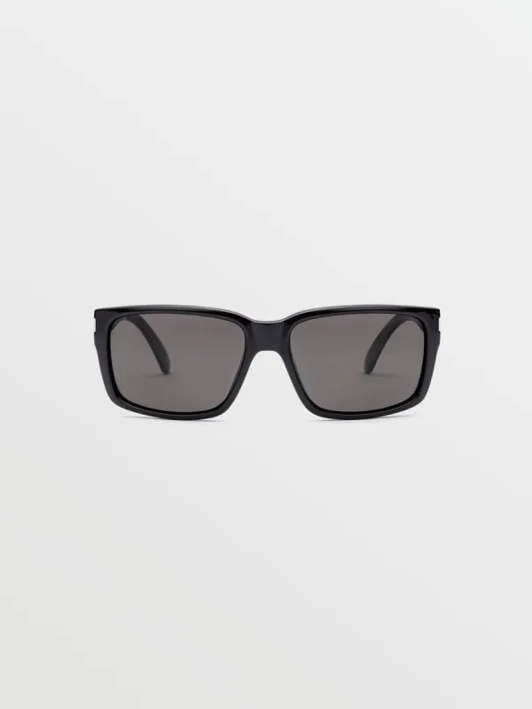 Stoneage Sunglasses - Gloss Black/Gray Polar sold by Volcom