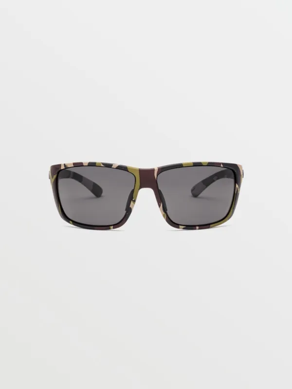Roll Sunglasses - Matte Camo/Gray Polar sold by Volcom
