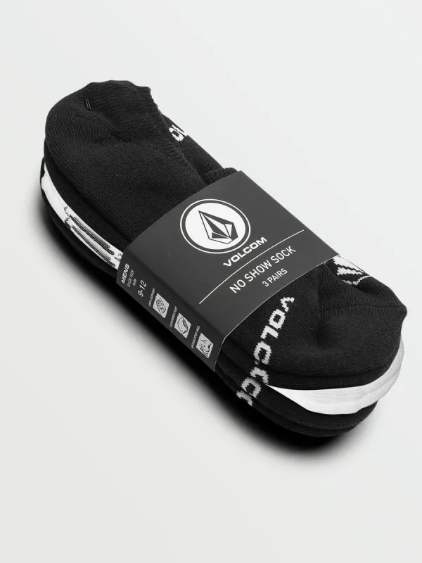 No Show Stone Socks 3 Pack - Black White sold by Volcom