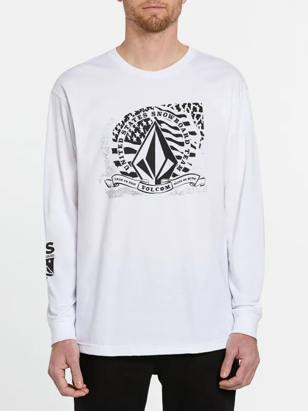 Mens USA Long Sleeve Tee - White made by Volcom