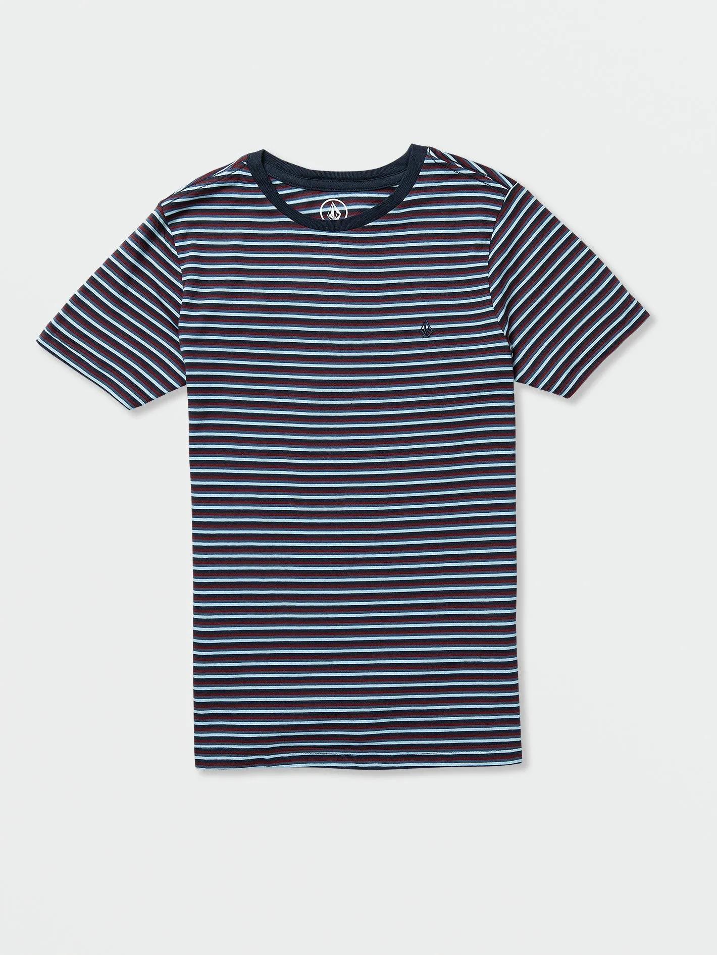 Big Boys Parables Stripes Crew Tee - Navy sold by Volcom