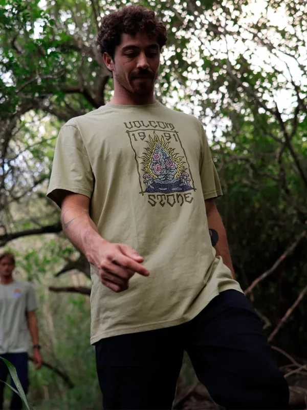 Farm to Yarn Caged Stone Short Sleeve Tee - Seagrass Green sold by Volcom