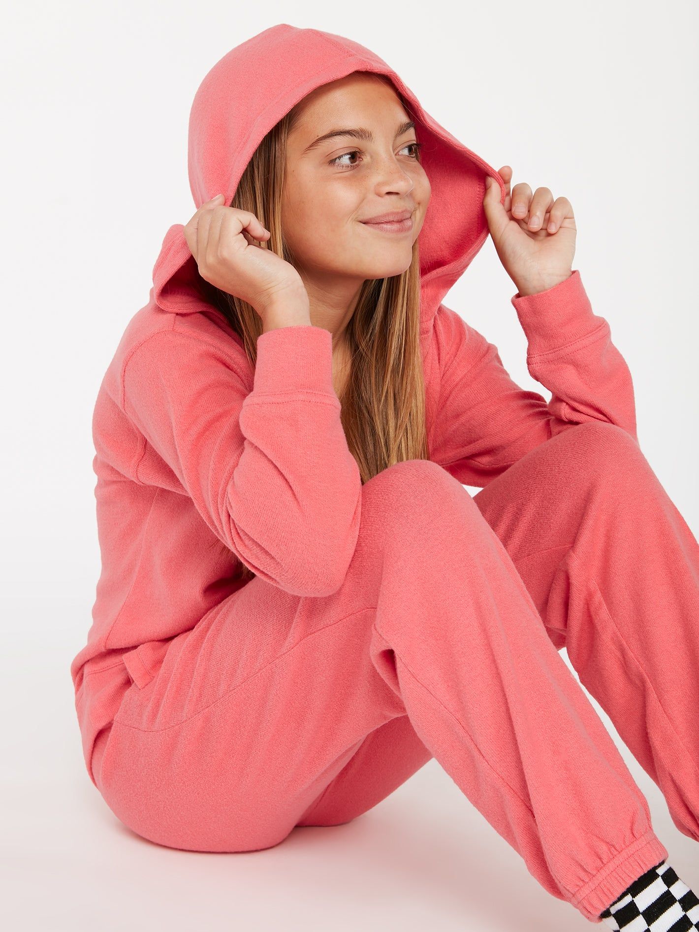 Girls Lived In Lounge Zip Sweatshirt - Electric Coral sold by Volcom product image thumbnail 4