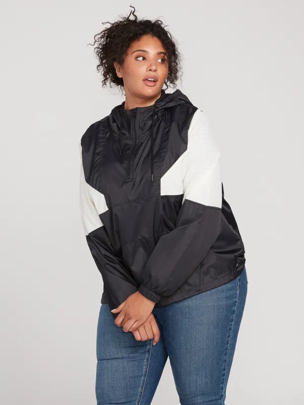 Wind Stoned Windbreaker Plus Size - Black White sold by Volcom
