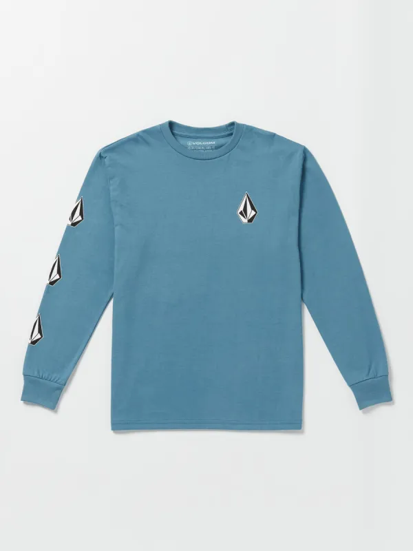 Big Boys Iconic Stone Long Sleeve Tee - Indigo Ridge sold by Volcom