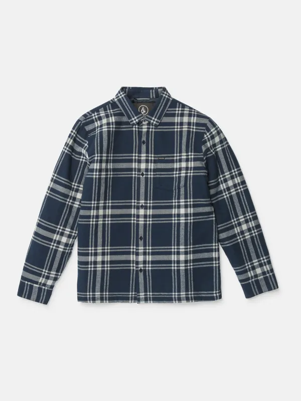 Northport Lined Long Sleeve Flannel - Navy sold by Volcom