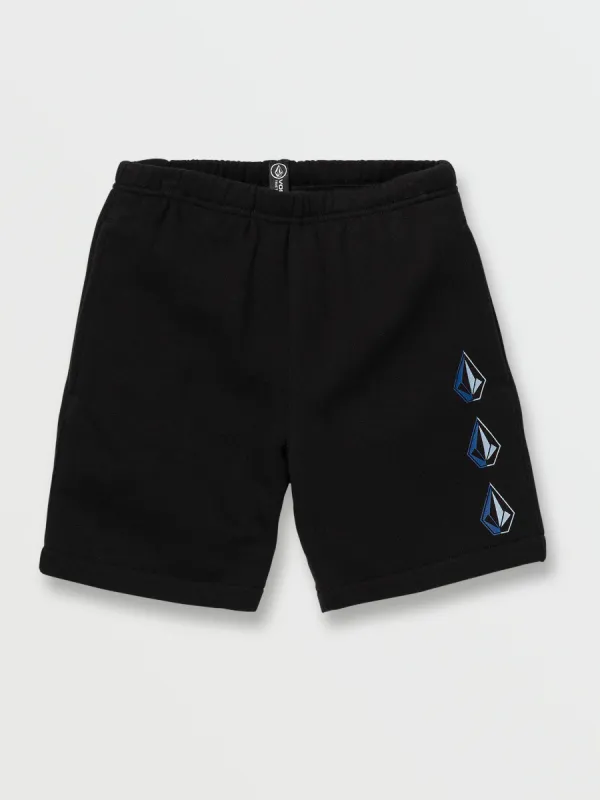 Little Boys Iconic Stone Fleece Shorts - New Black sold by Volcom