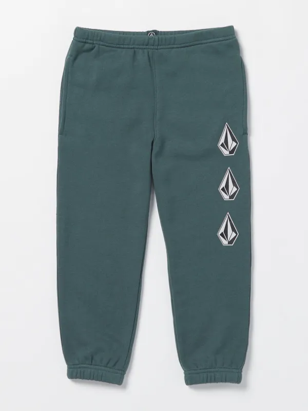 Little Boys Iconic Stone Elastic Waist Fleece Pants - Dark Slate sold by Volcom
