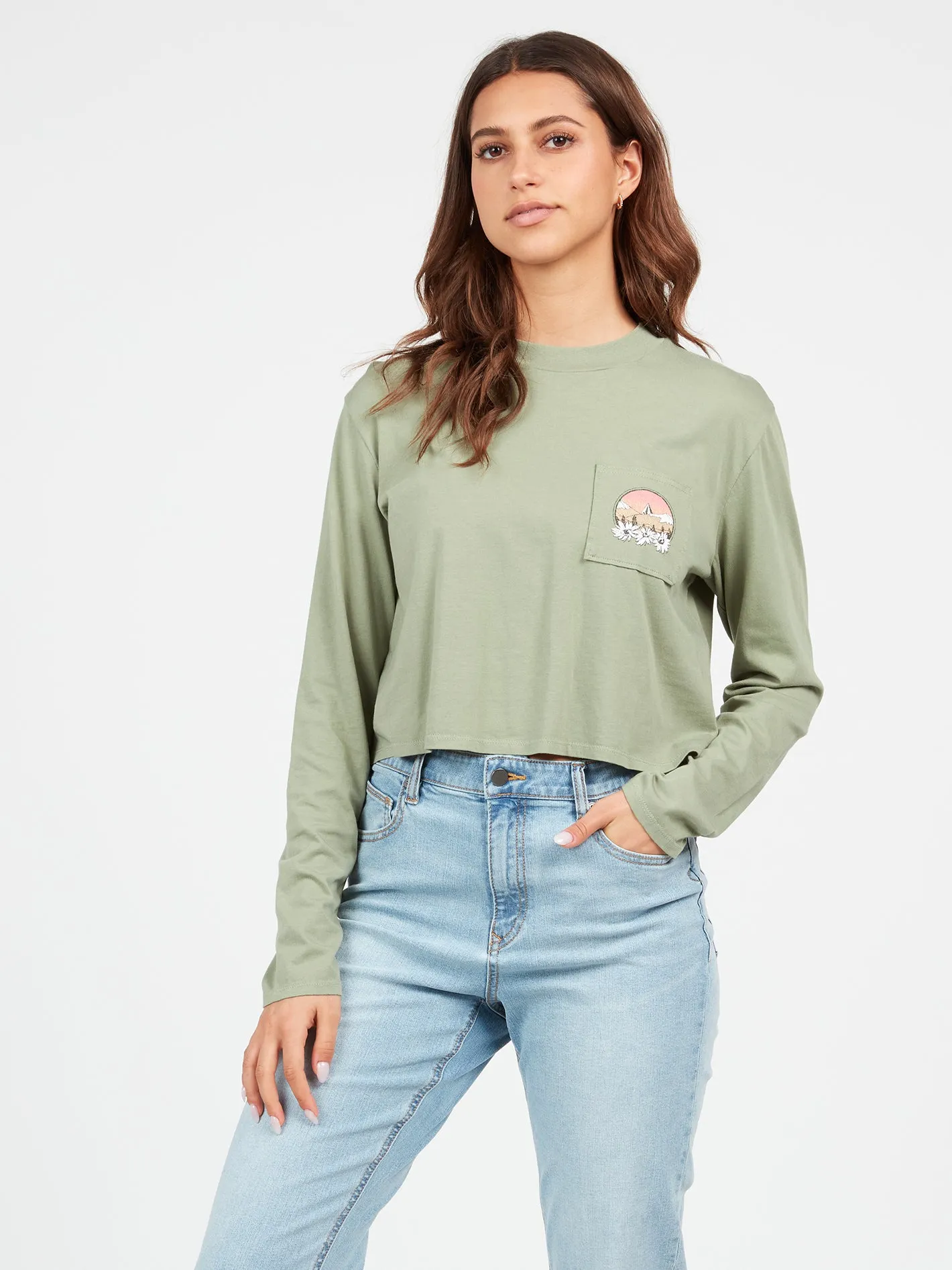Pocket Dial Long Sleeve Tee - Light Army sold by Volcom product image thumbnail 3