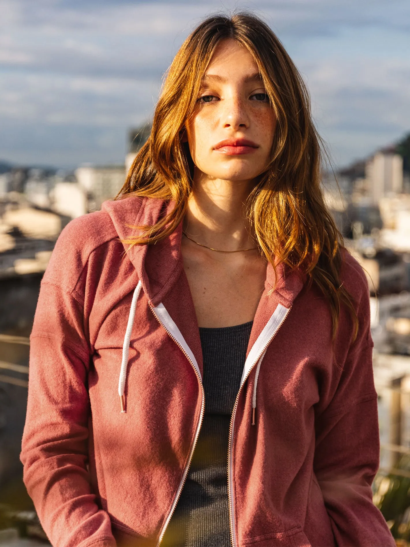 Lived in Lounge Zip Hoodie - Rosewood sold by Volcom