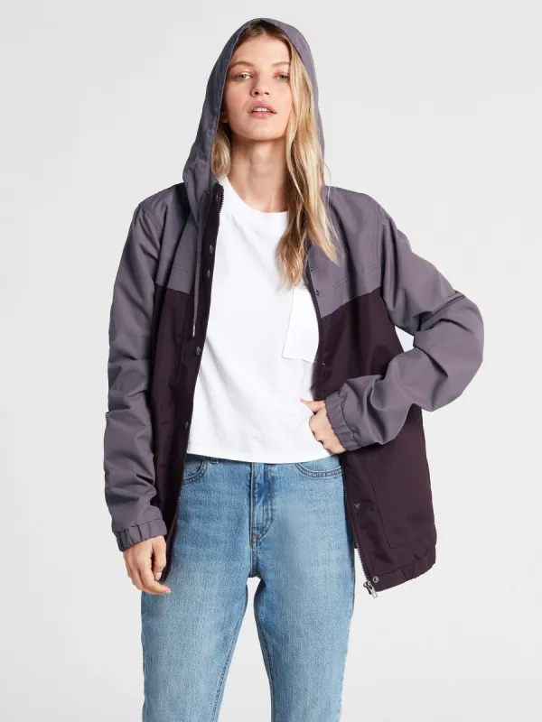 Enemy Stone Windbreaker Jacket - Black Plum made by Volcom