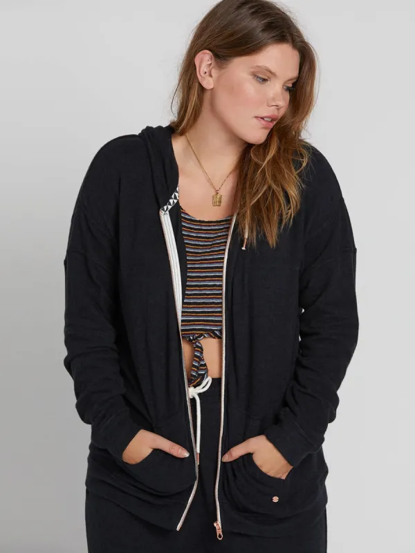 Lived In Lounge Plus Size Zip Up - Black sold by Volcom
