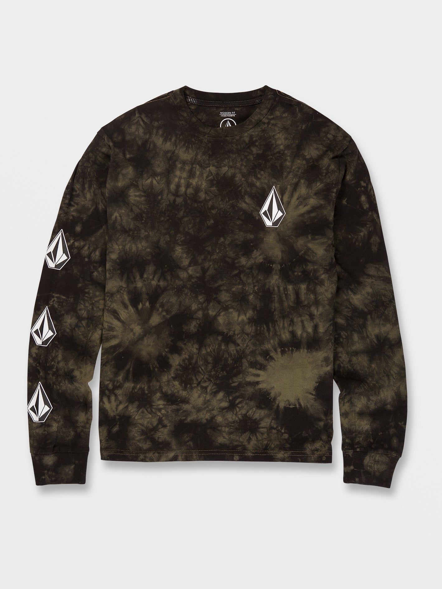Big Boys Iconic Stone Dye Long Sleeve Tee - Military sold by Volcom