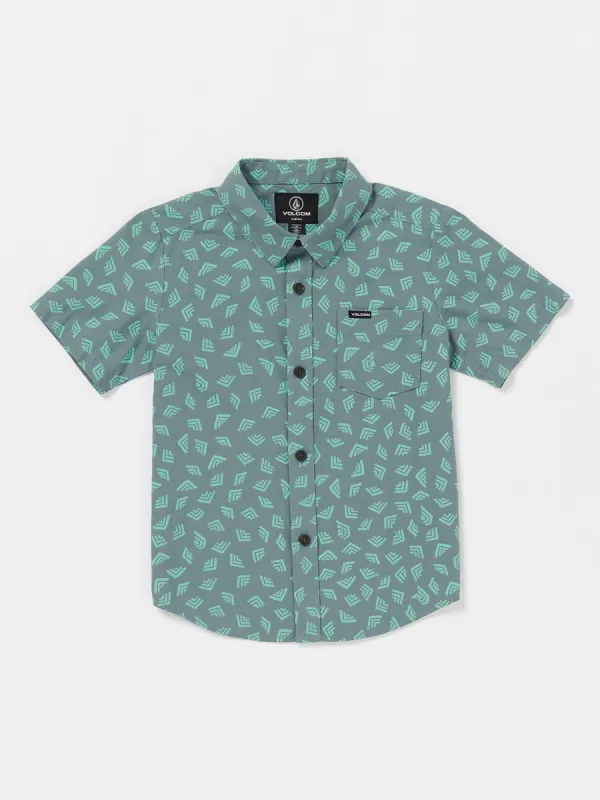Little Boys Interstone Short Sleeve Shirt - Service Blue sold by Volcom