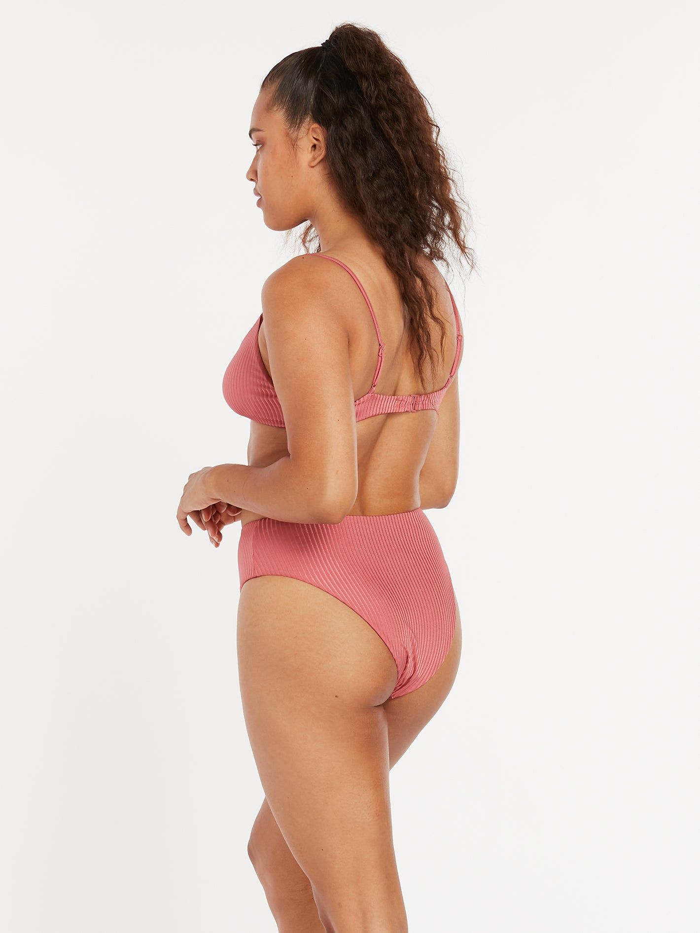 Simply Rib Retro Bikini Bottom - Dusty Rose sold by Volcom