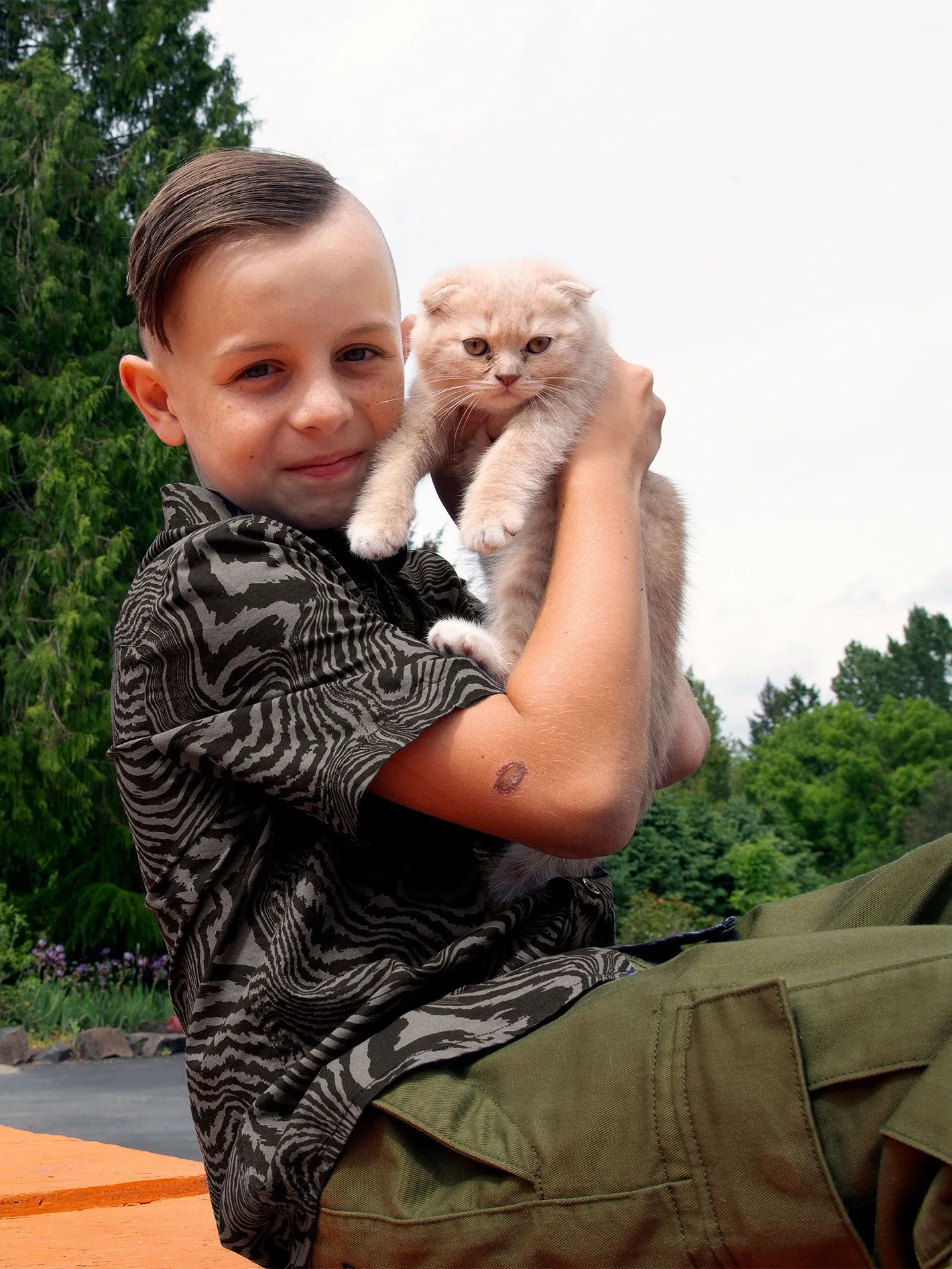 Big Boys Marbeled Zebra Short Sleeve Shirt - Black sold by Volcom