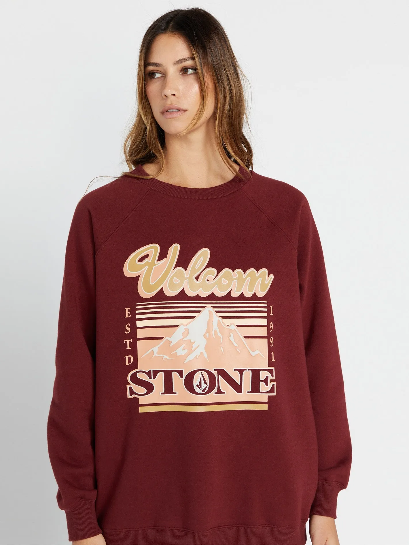 Stone Magic Boyfriend Crew Sweatshirt - Cayenne sold by Volcom product image thumbnail 3