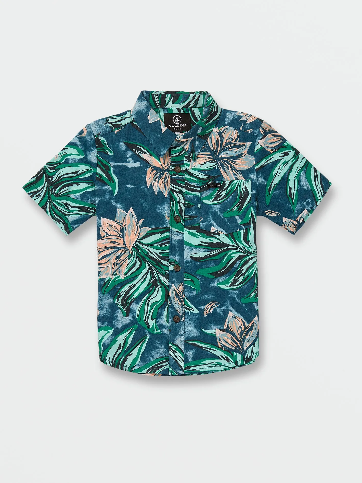 Little Boys Marble Floral Short Sleeve Shirt - Aged Indigo sold by Volcom product image thumbnail 4