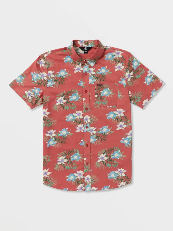 Warbler Short Sleeve Woven Shirt - Mineral Red sold by Volcom