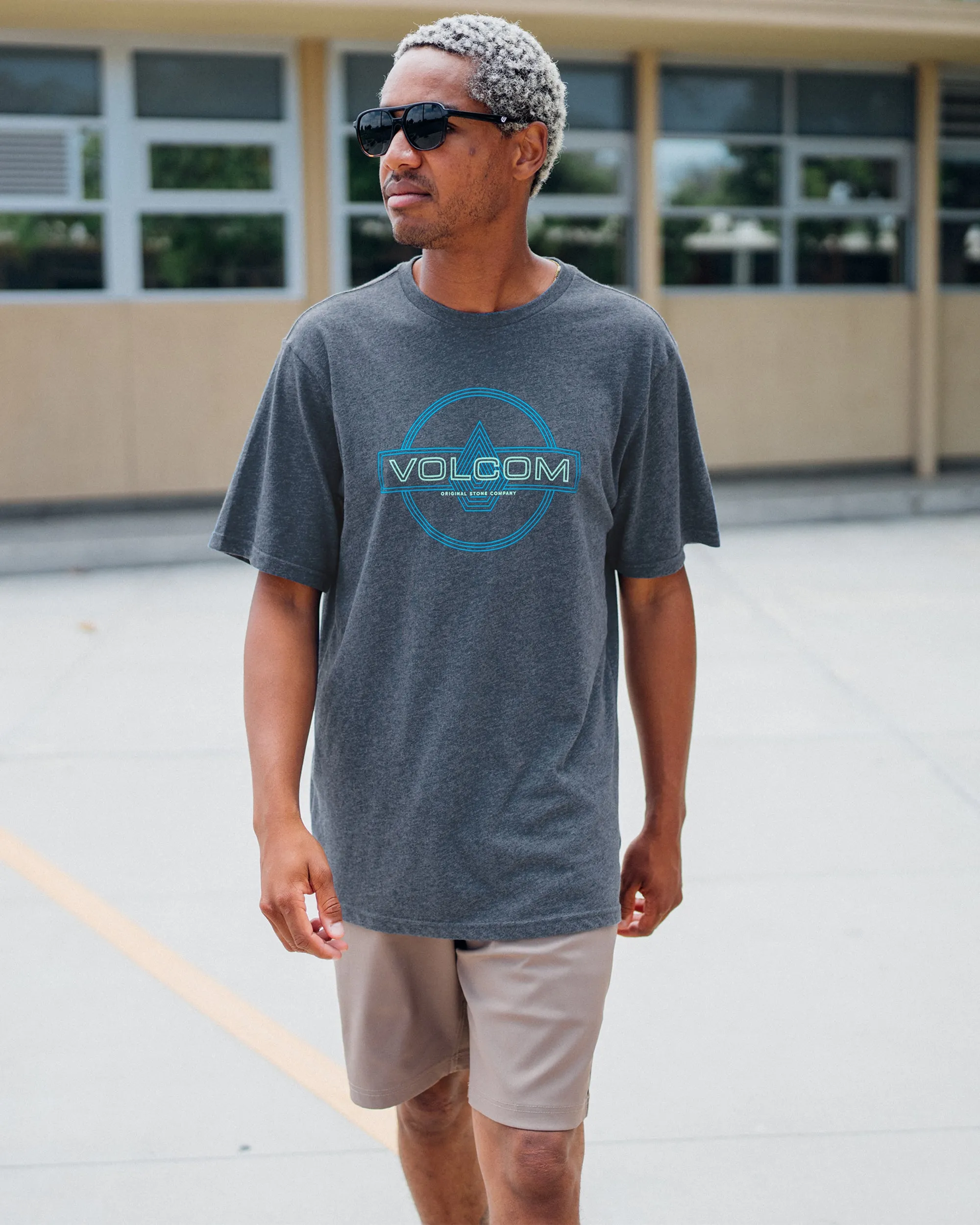 Line Service Short Sleeve Tee - Navy Heather sold by Volcom