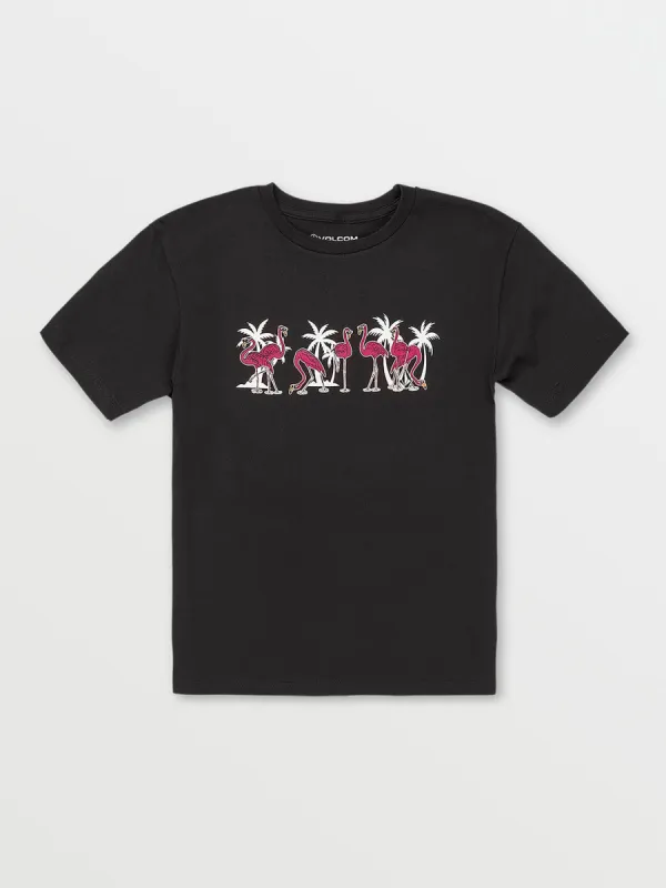 Little Boys Flamingbros Short Sleeve Shirt - Black sold by Volcom