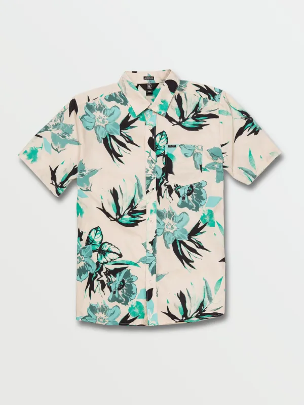 Marble Floral Short Sleeve Shirt - Whitecap Grey sold by Volcom