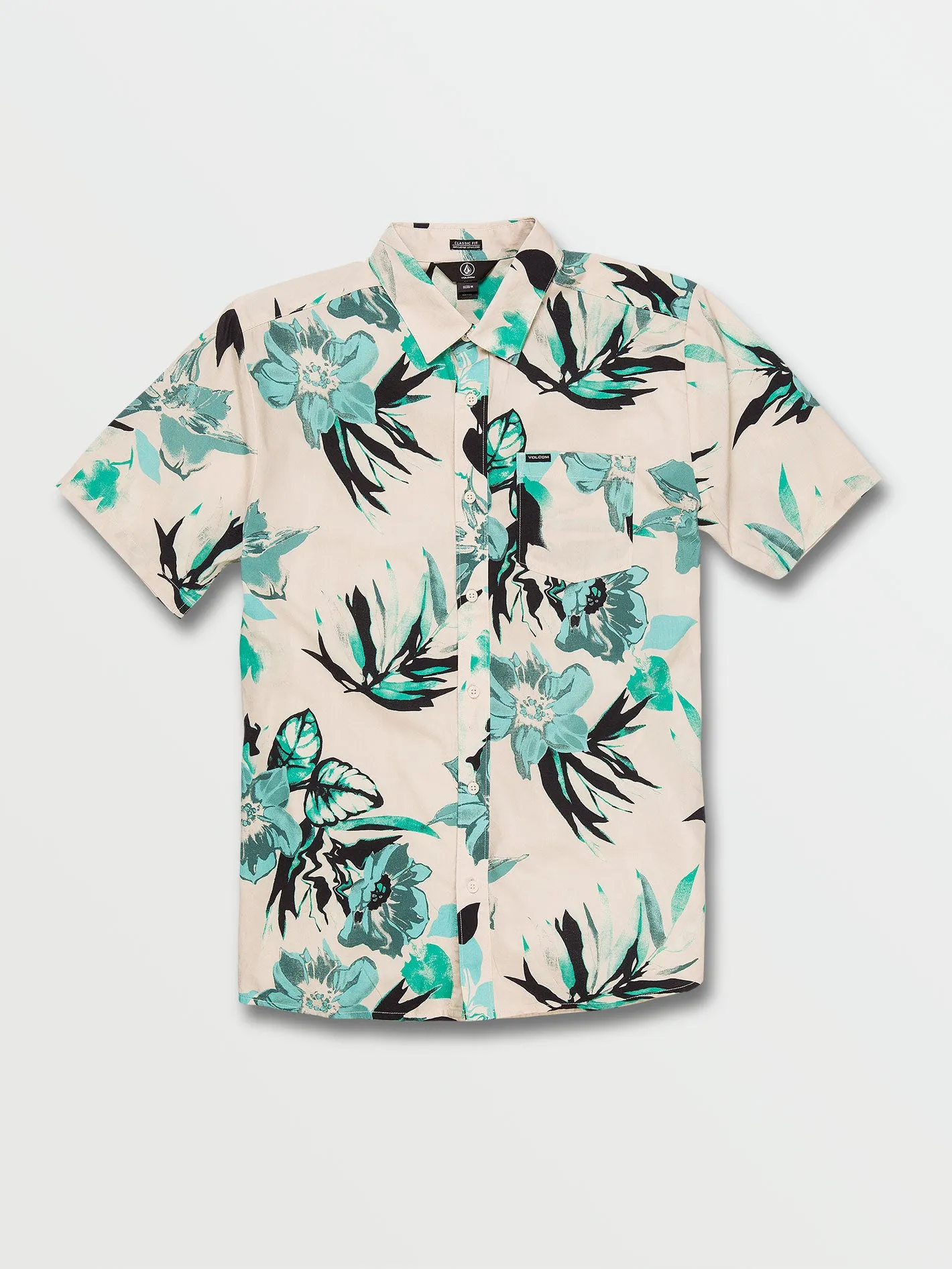 Marble Floral Short Sleeve Shirt - Whitecap Grey sold by Volcom