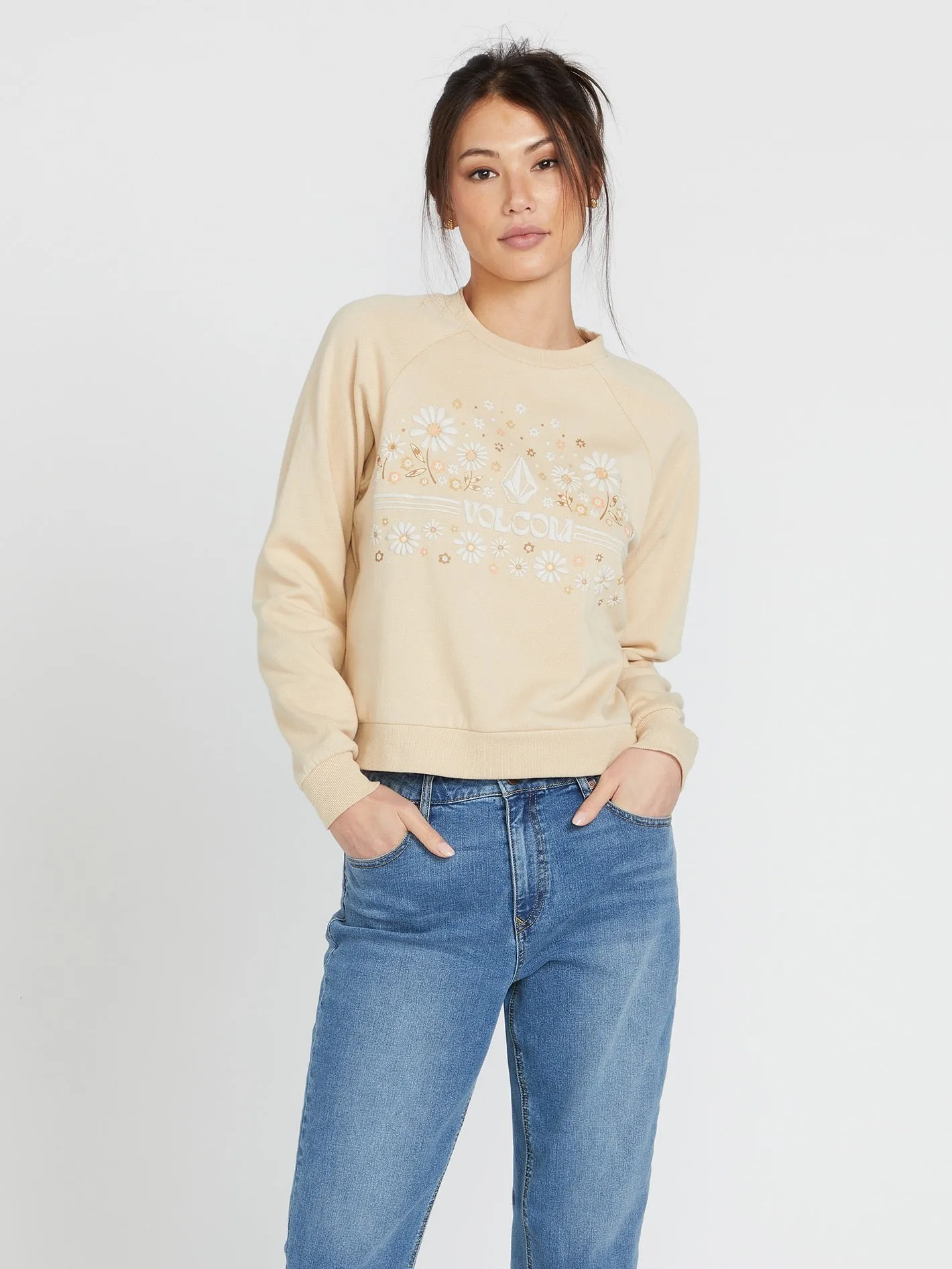 Truly Deal Crew Sweatshirt - Khaki sold by Volcom product image thumbnail 3