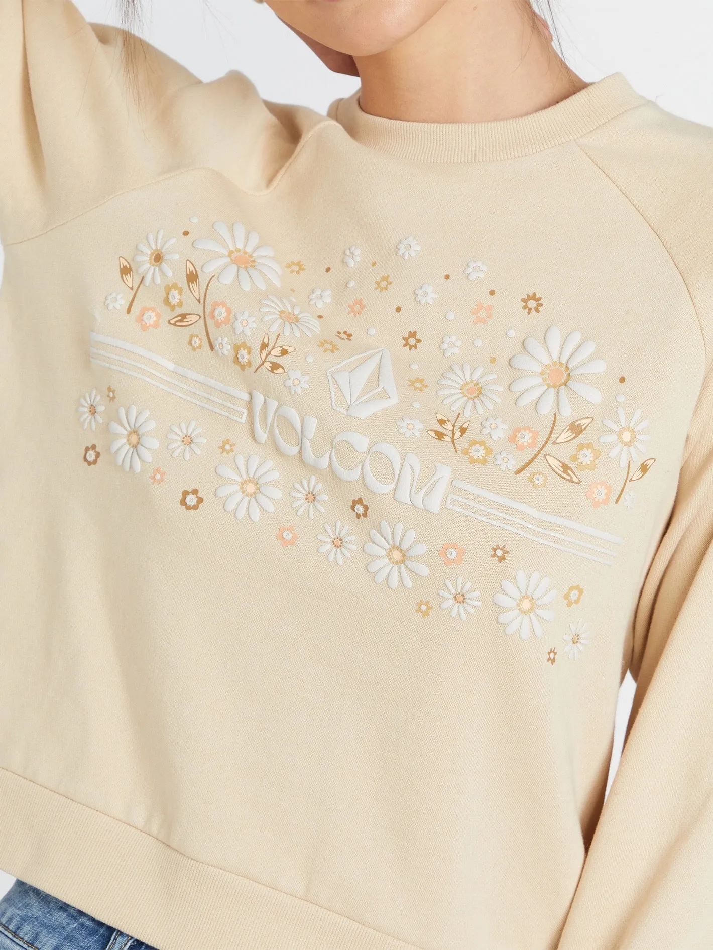 Truly Deal Crew Sweatshirt - Khaki sold by Volcom product image thumbnail 5