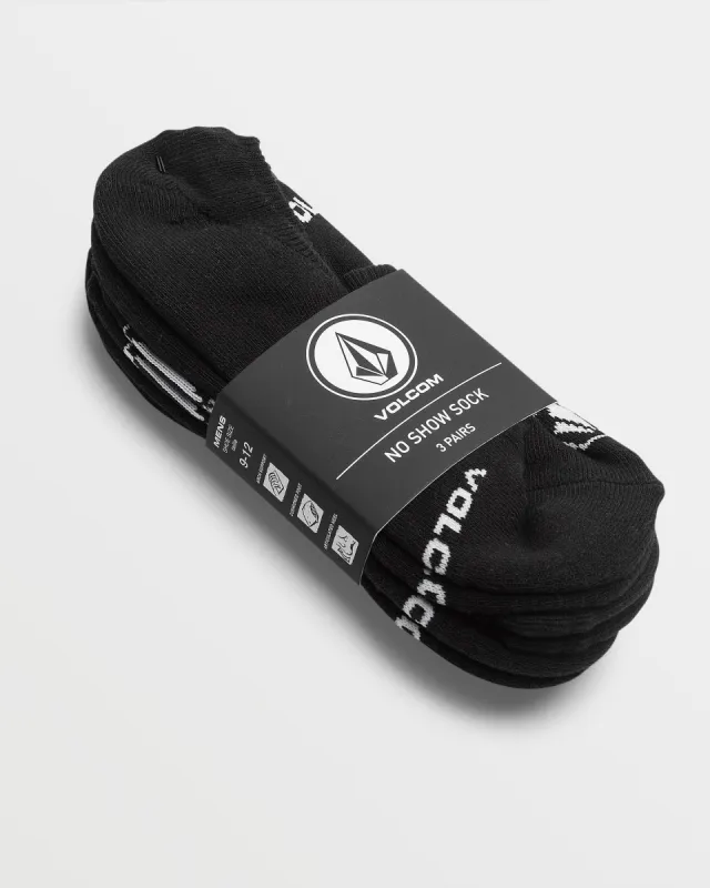 Stones No Show Socks 3pk - Black sold by Volcom