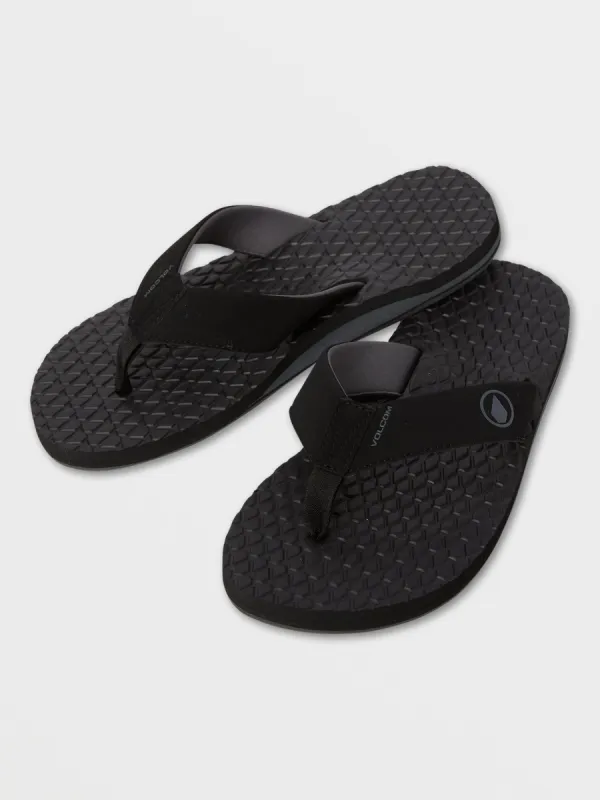 Eco Recliner 2 Sandals - Black Grey sold by Volcom