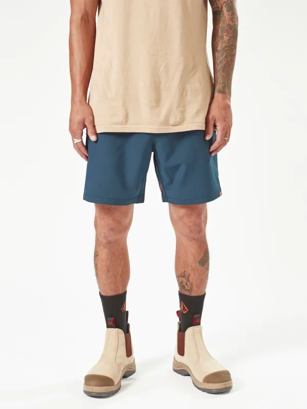 Volcom Workwear Slab Elastic Waist Hybrid Shorts - Navy sold by Volcom