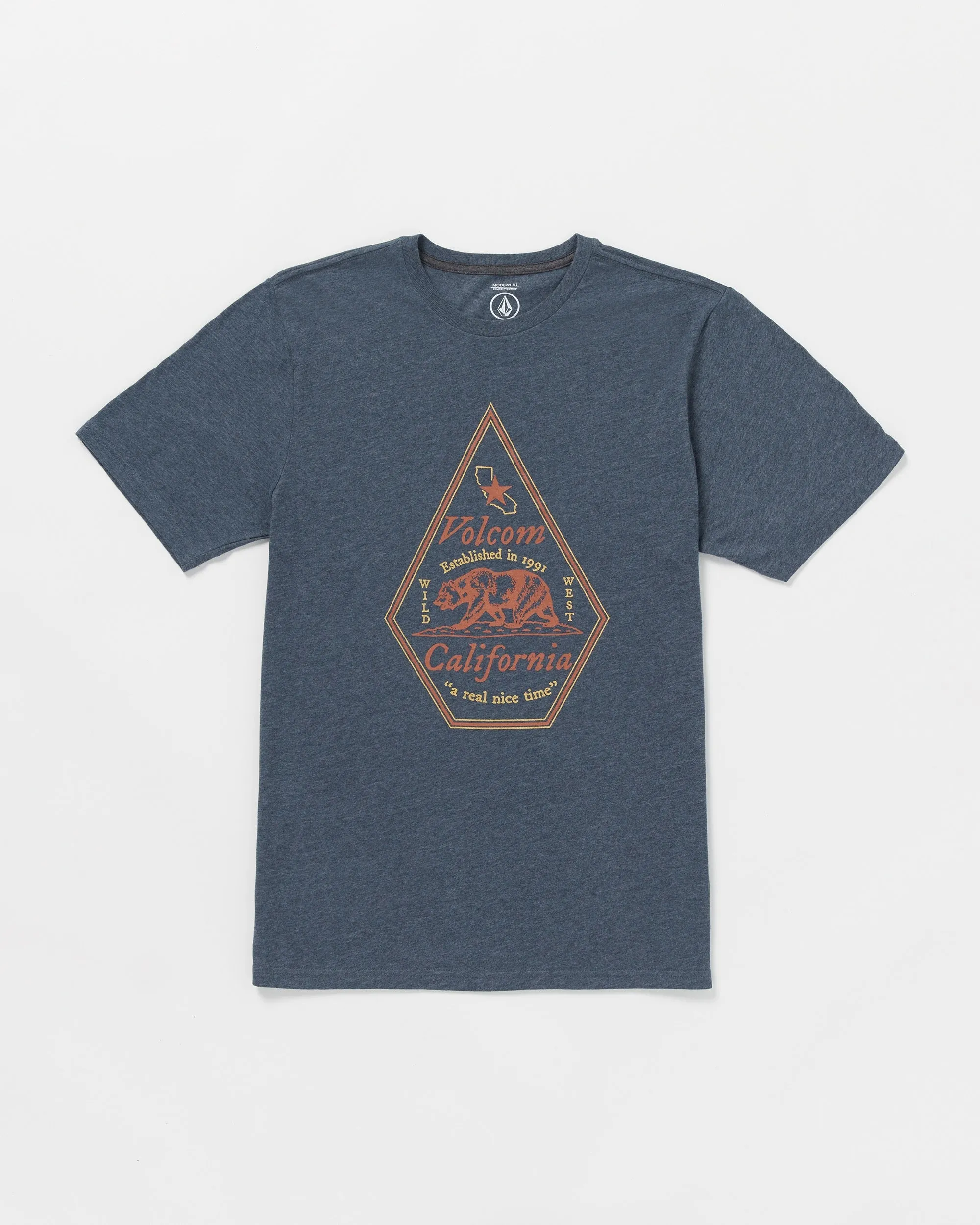 Calinice Time Short Sleeve Tee - Navy Heather sold by Volcom