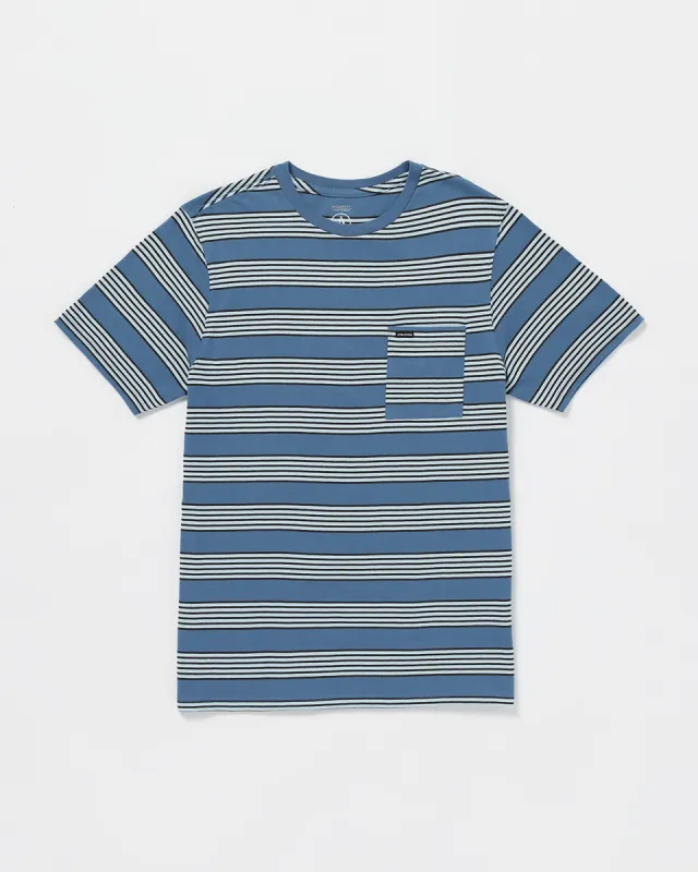 Little Boys Swingstone Short Sleeve Shirt - Blue sold by Volcom