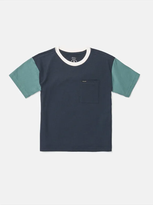 Little Boys Overgrown Short Sleeve Shirt - Navy sold by Volcom