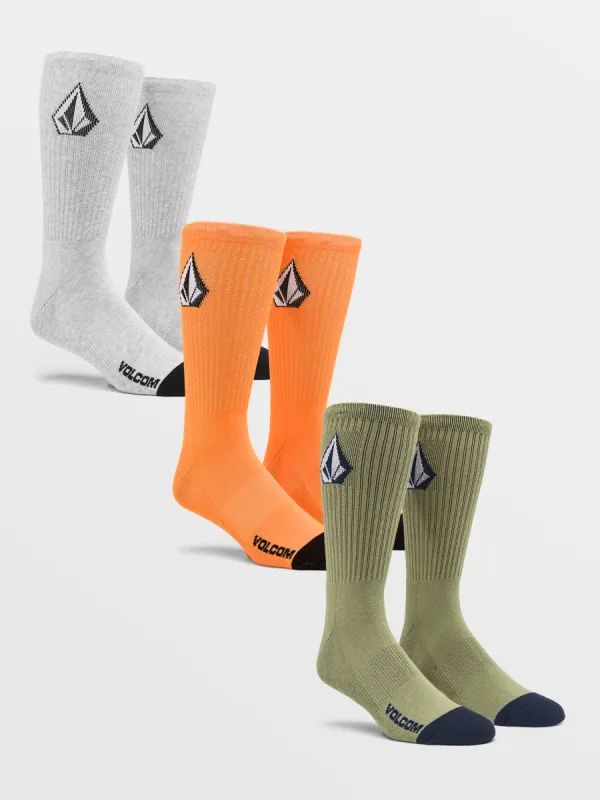 Full Stone Socks 3 Pack - Turbo Orange sold by Volcom
