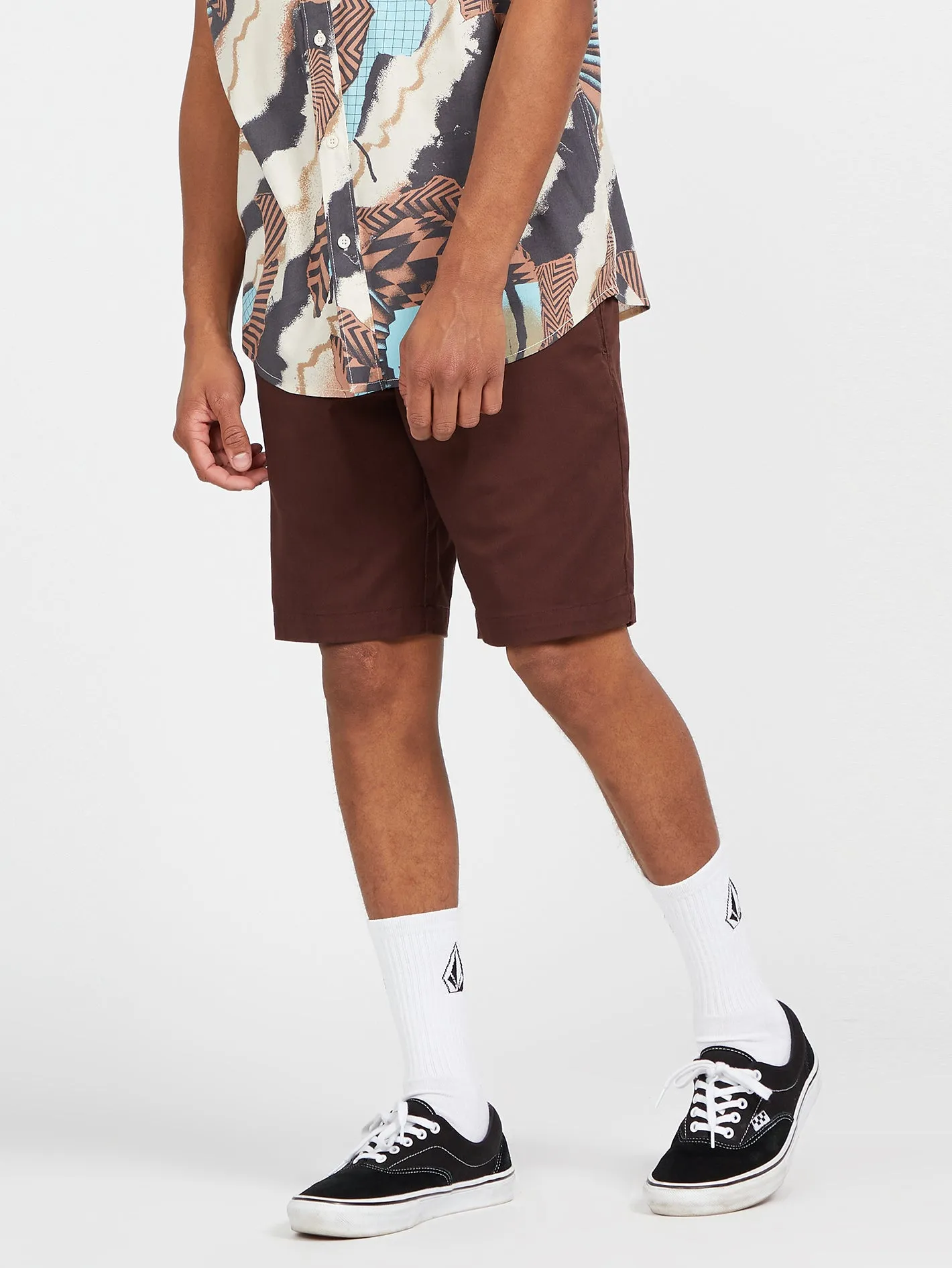 Frickin Elastic Waist Shorts - Mahogany sold by Volcom