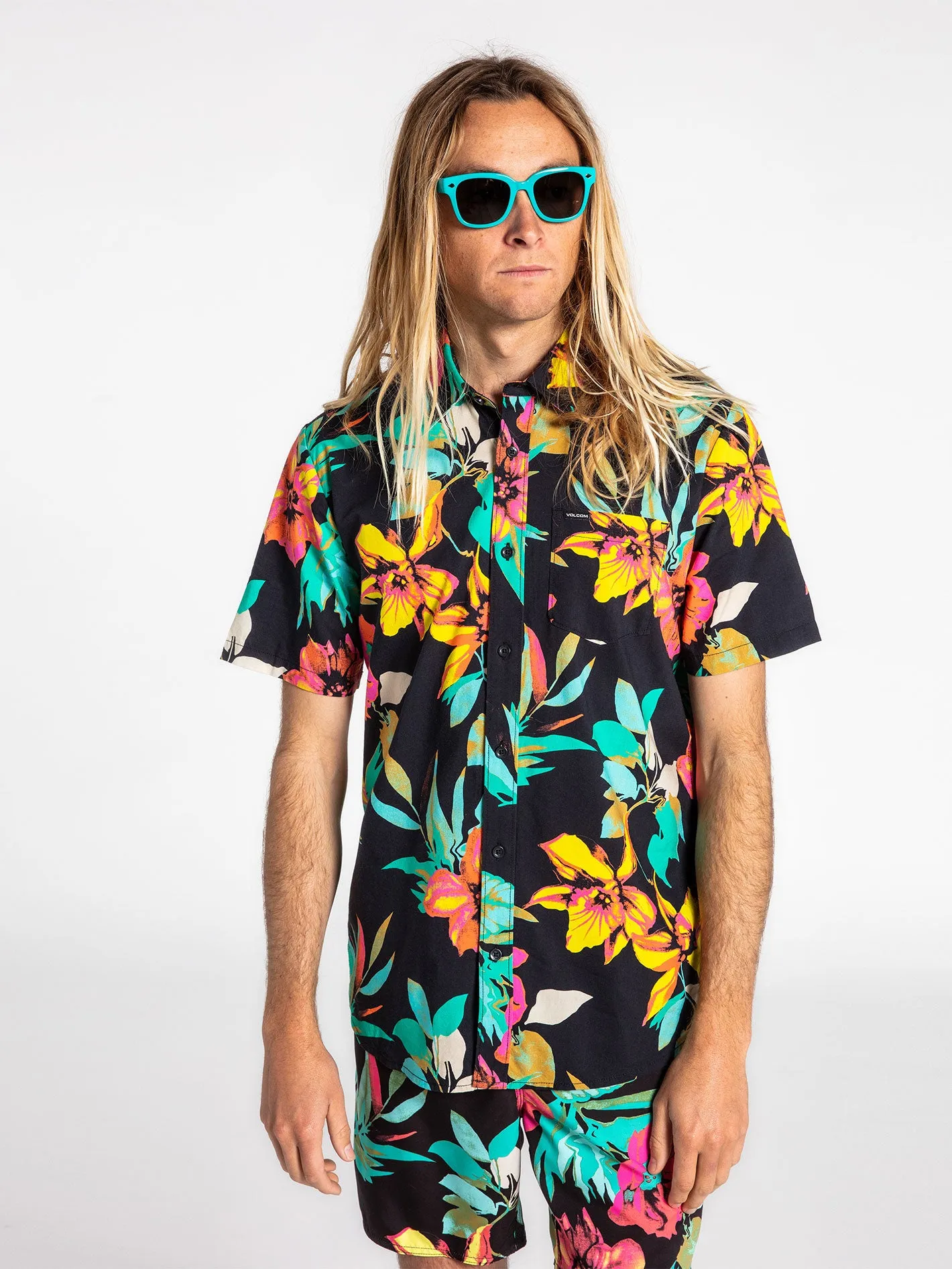 Marble Floral Short Sleeve Shirt - Black sold by Volcom product image thumbnail 5