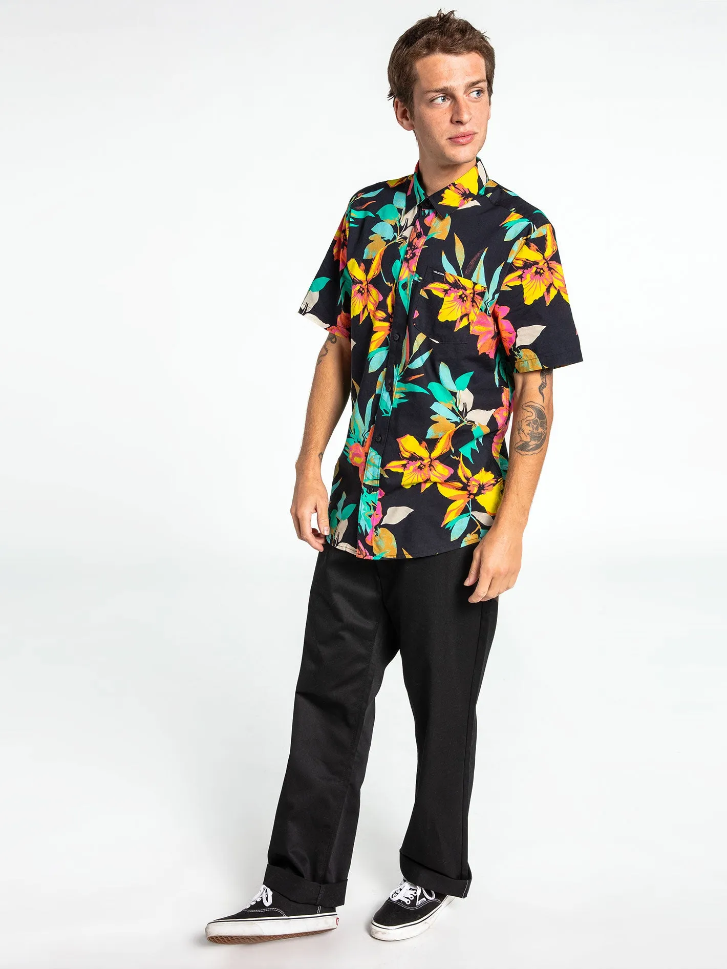 Marble Floral Short Sleeve Shirt - Black sold by Volcom product image thumbnail 3