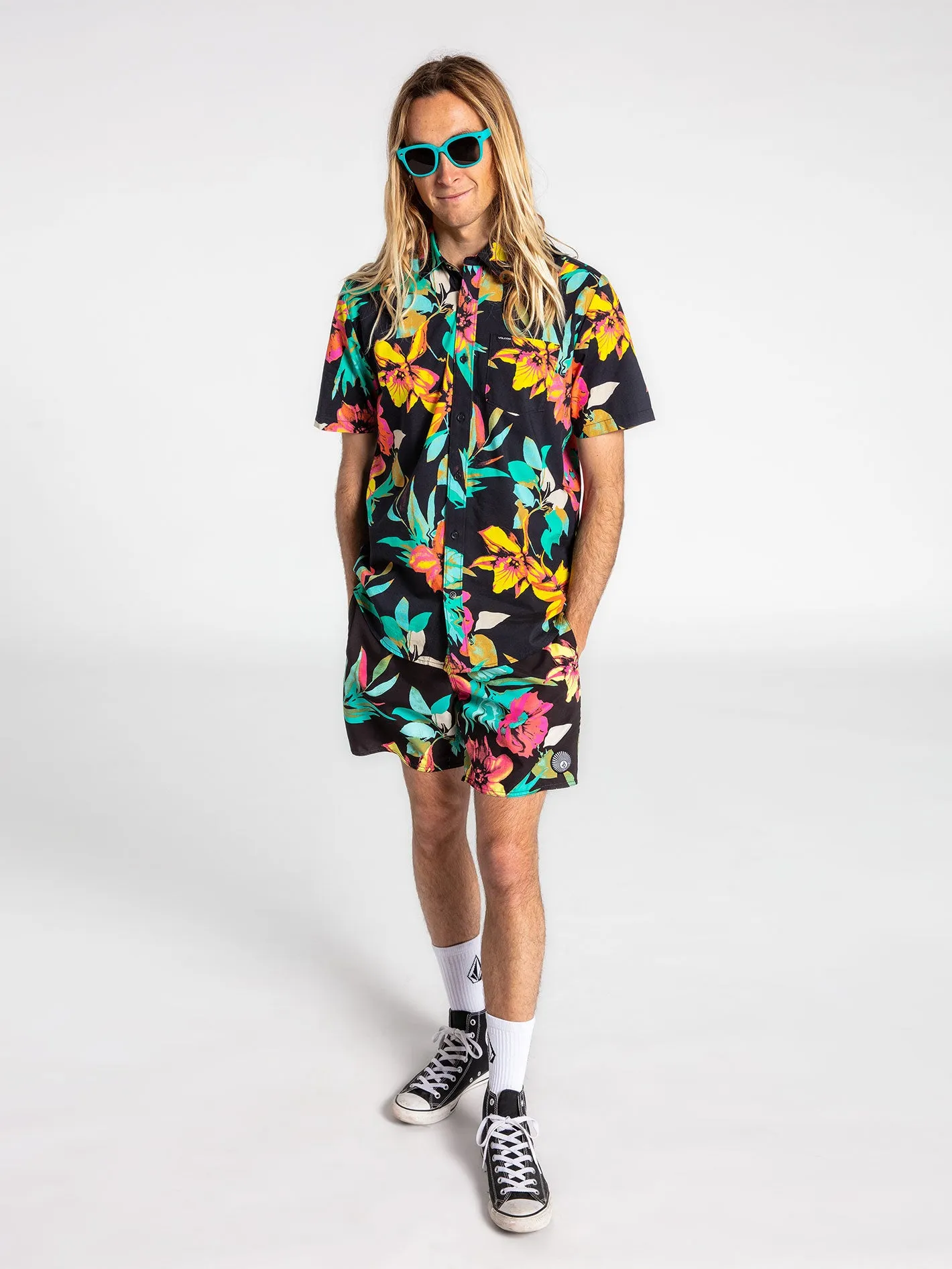 Marble Floral Short Sleeve Shirt - Black sold by Volcom product image thumbnail 4