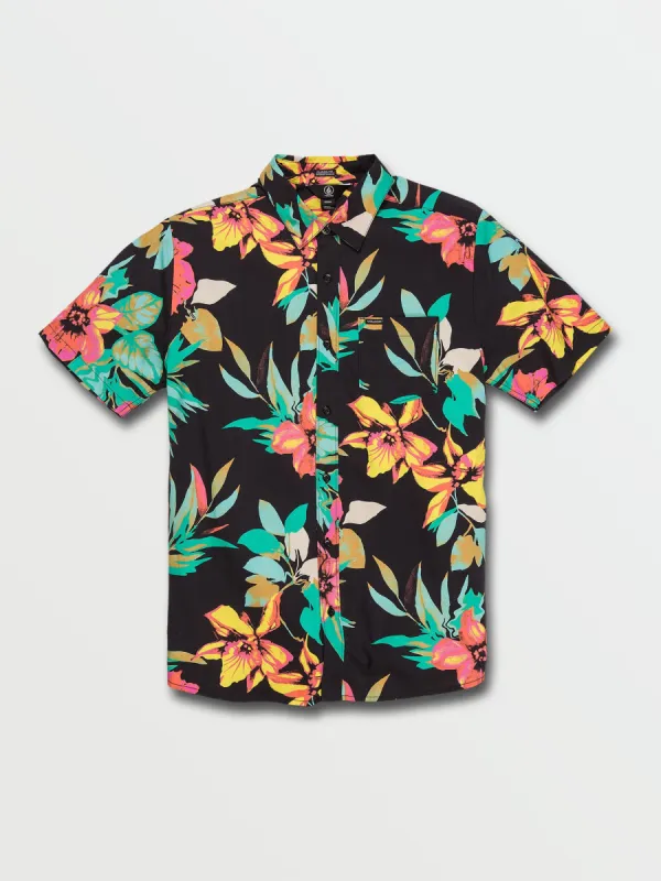 Marble Floral Short Sleeve Shirt - Black sold by Volcom