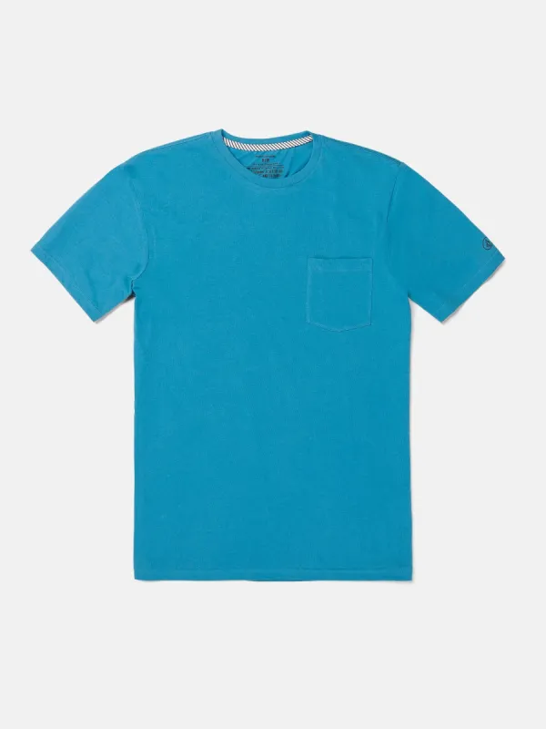 Solid Short Sleeve Pocket Tee - Tidal Blue sold by Volcom