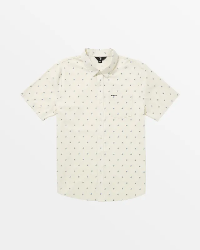 Macking Short Sleeve Woven Top - White Flash sold by Volcom